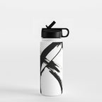 Brushstroke 7: a minimal, abstract, black and white piece Water Bottle Gallery Image 1