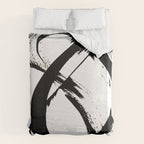 Brushstroke 7: a minimal, abstract, black and white piece Duvet Cover Gallery Image 6