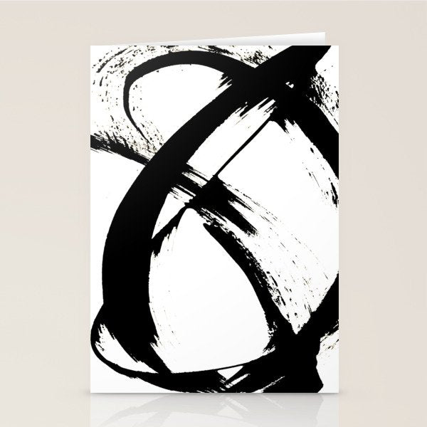 Brushstroke 7: a minimal, abstract, black and white piece Stationery Card Gallery Image 1