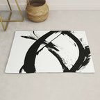Brushstroke 7: a minimal, abstract, black and white piece Rug Gallery Image 1