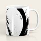 Brushstroke 7: a minimal, abstract, black and white piece Coffee Mug Gallery Image 1