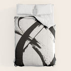Brushstroke 7: a minimal, abstract, black and white piece Comforter Gallery Image 6