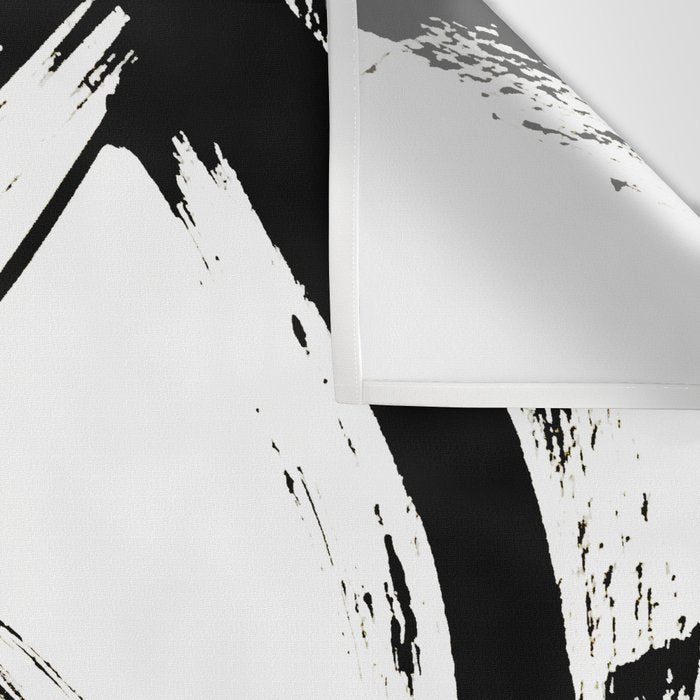 Brushstroke 7: a minimal, abstract, black and white piece Wall Tapestry Gallery Image 3