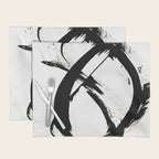 Brushstroke 7: a minimal, abstract, black and white piece Placemat Gallery Image 1