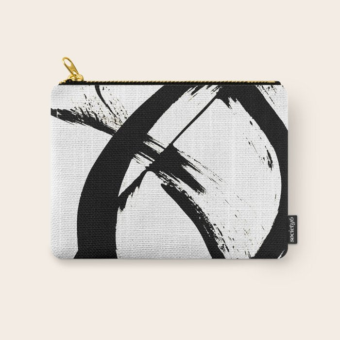 Brushstroke 7: a minimal, abstract, black and white piece Carry All Pouch Gallery Image 1
