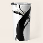 Brushstroke 7: a minimal, abstract, black and white piece Travel Mug Gallery Image 3