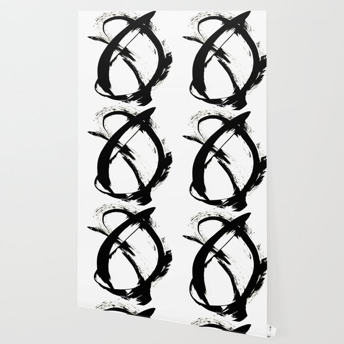 Brushstroke 7: a minimal, abstract, black and white piece Wallpaper Gallery Image 2