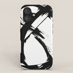 Brushstroke 7: a minimal, abstract, black and white piece iPhone Case Gallery Image 1