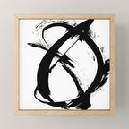 Brushstroke 7: a minimal, abstract, black and white piece Mini Art Print Gallery Image 1