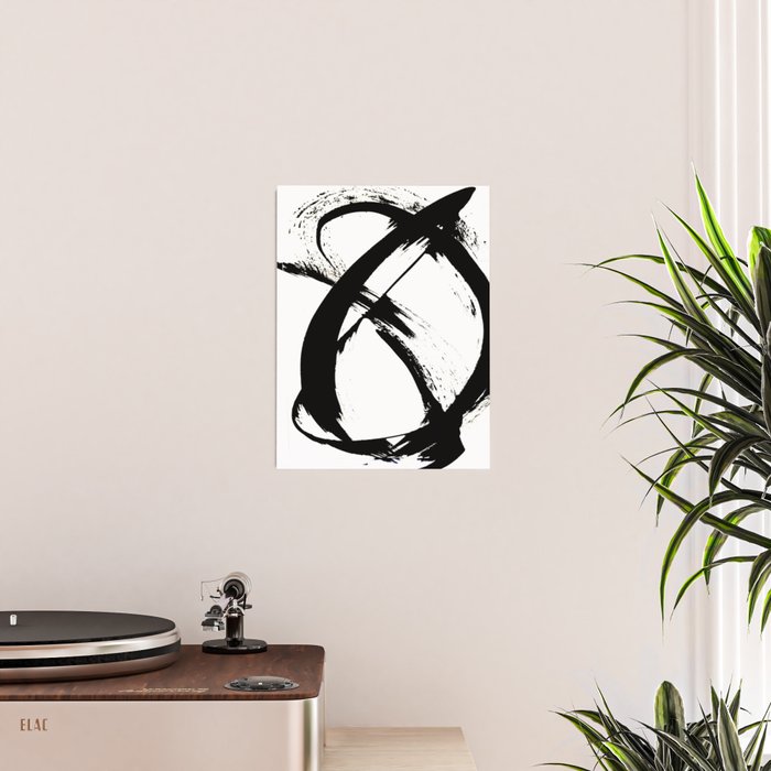 Brushstroke 7: a minimal, abstract, black and white piece Poster Gallery Image 2