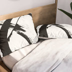 Brushstroke 7: a minimal, abstract, black and white piece Pillow Sham Gallery Image 2