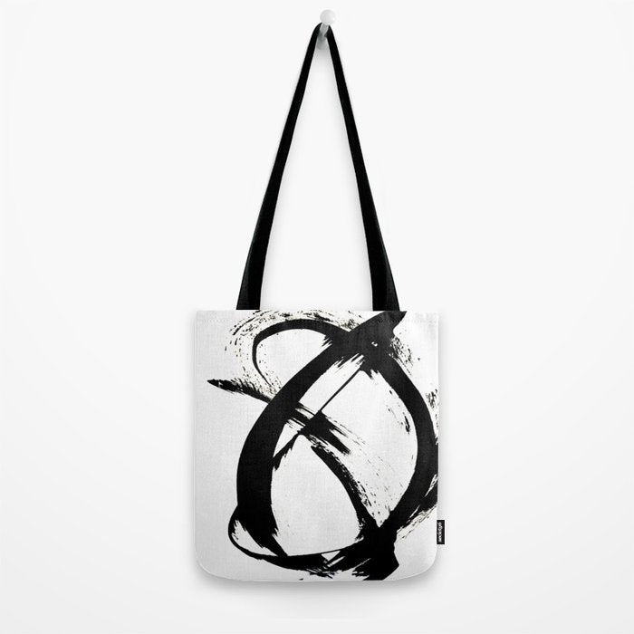 Brushstroke 7: a minimal, abstract, black and white piece Tote Bag Gallery Image 2