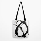 Brushstroke 7: a minimal, abstract, black and white piece Tote Bag Gallery Image 2