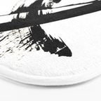 Brushstroke 7: a minimal, abstract, black and white piece Bath Mat Gallery Image 3