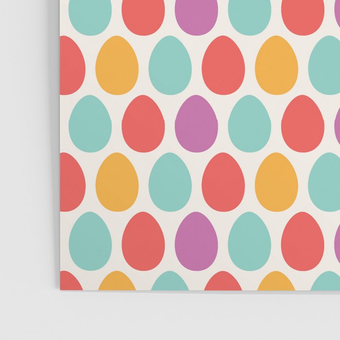 Modern colorful artistic teal pink orange easter eggs pattern Poster Gallery Image 3
