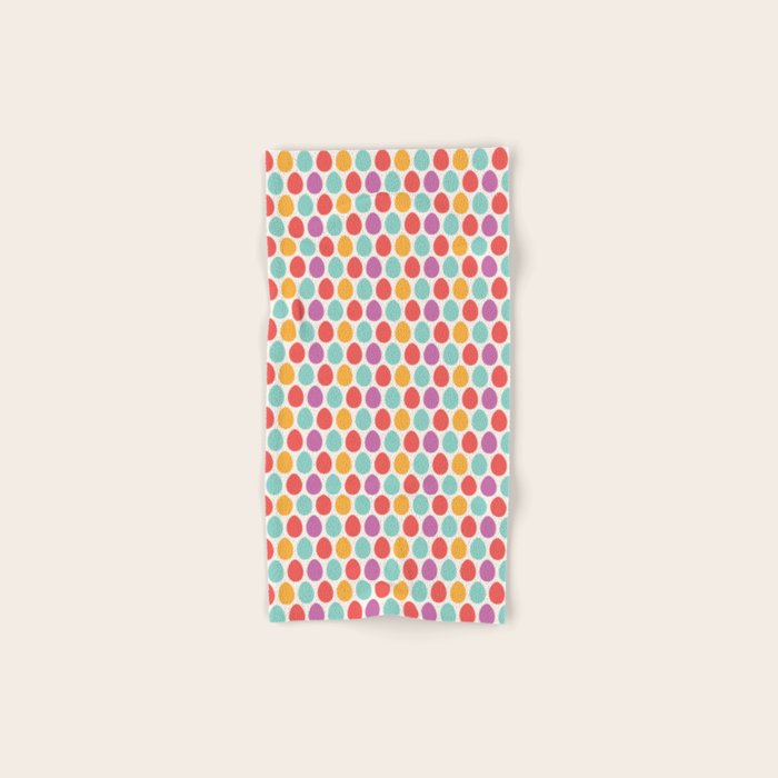 Modern colorful artistic teal pink orange easter eggs pattern Bath Towel Gallery Image 1
