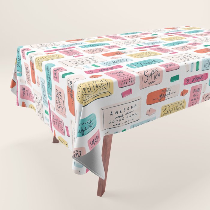 Positive Affirmation Erasers  Tablecloth Gallery Image 1