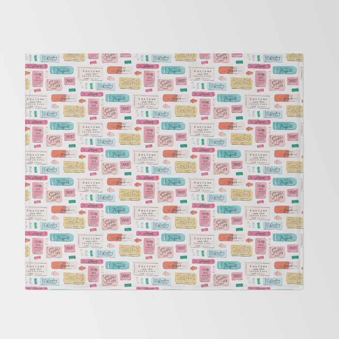 Positive Affirmation Erasers  Throw Blanket Gallery Image 2