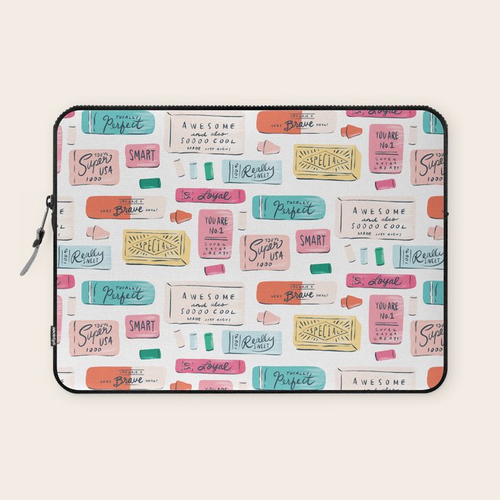 Positive Affirmation Erasers  Laptop Sleeve Gallery Image 1
