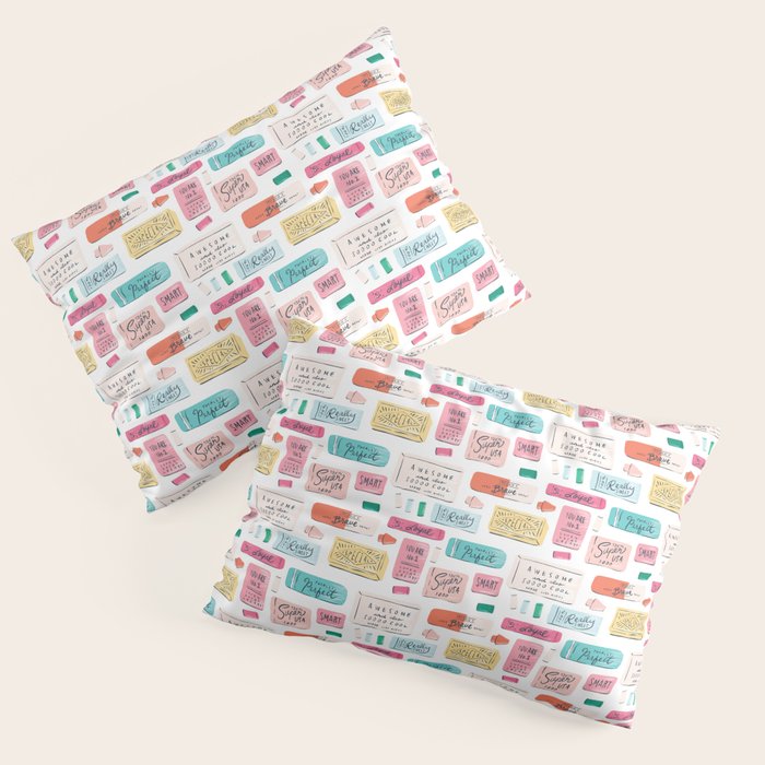 Positive Affirmation Erasers  Pillow Sham Gallery Image 3