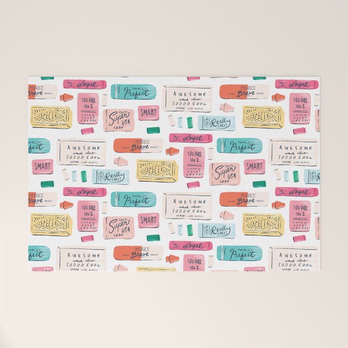 Positive Affirmation Erasers  Welcome Mat Gallery Image 1