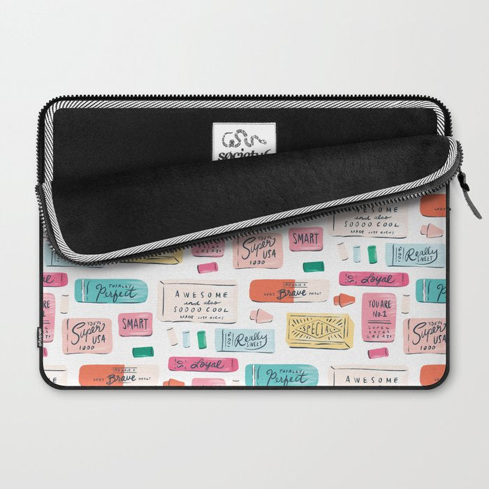Positive Affirmation Erasers  Laptop Sleeve Gallery Image 2