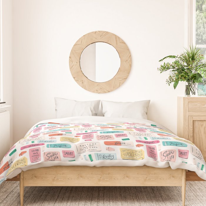 Positive Affirmation Erasers  Duvet Cover Gallery Image 3