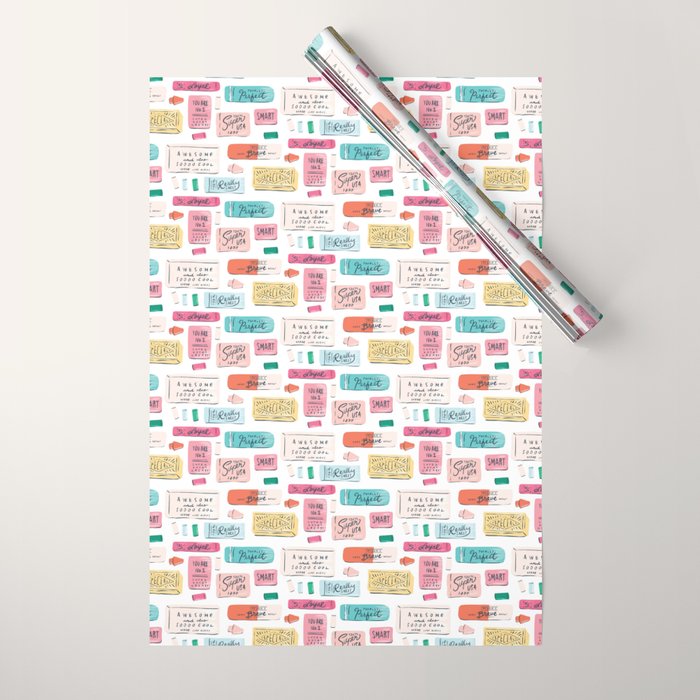 Positive Affirmation Erasers  Wrapping Paper Gallery Image 1