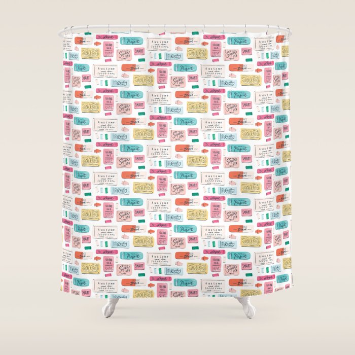 Positive Affirmation Erasers  Shower Curtain Gallery Image 1