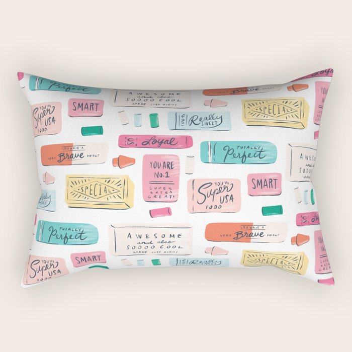 Positive Affirmation Erasers  Rectangular Pillow Gallery Image 2