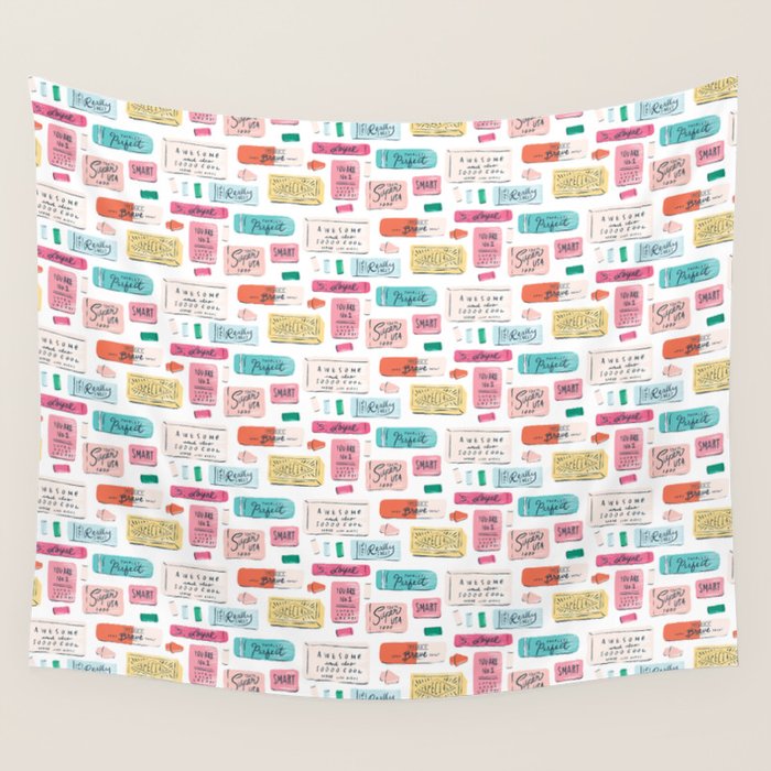 Positive Affirmation Erasers  Wall Tapestry Gallery Image 4