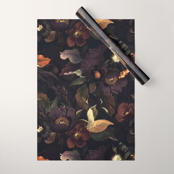 Vintage & Shabby Chic - Flowers at Night Wrapping Paper Gallery Image 1