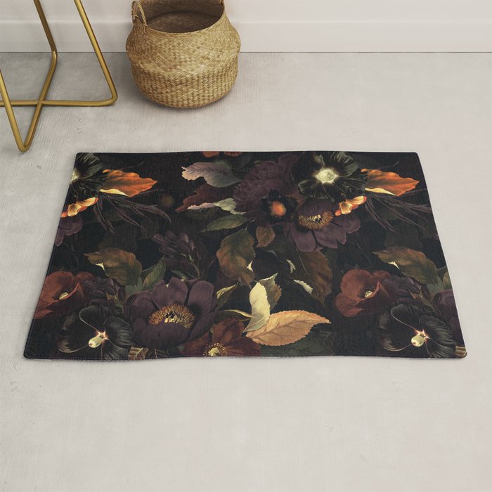 Vintage & Shabby Chic - Flowers at Night Rug Gallery Image 1