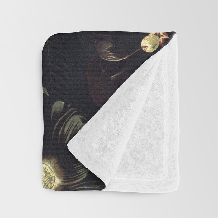 Vintage & Shabby Chic - Flowers at Night Throw Blanket Gallery Image 3