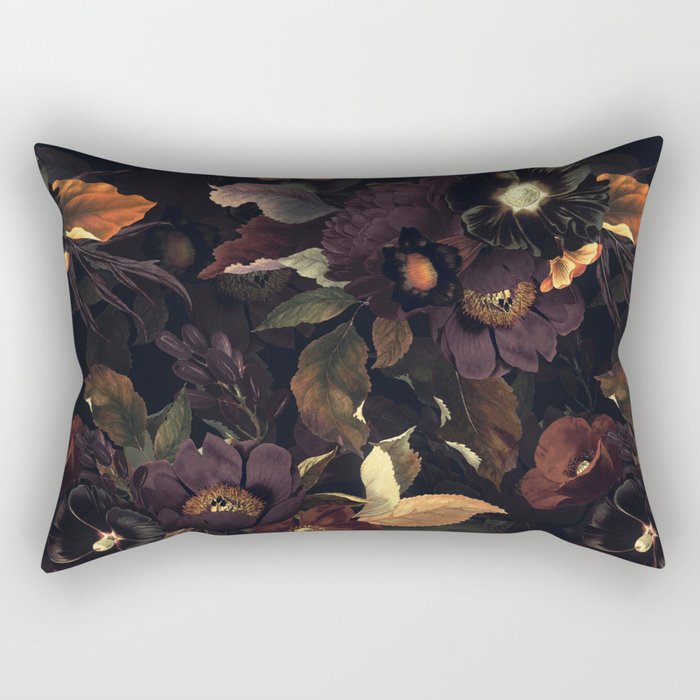 Vintage & Shabby Chic - Flowers at Night Rectangular Pillow Gallery Image 1