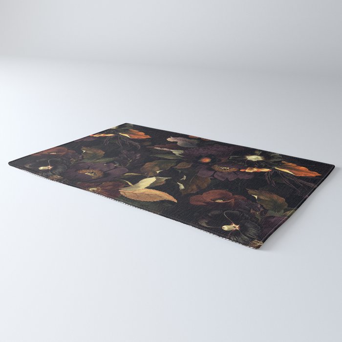 Vintage & Shabby Chic - Flowers at Night Rug Gallery Image 3