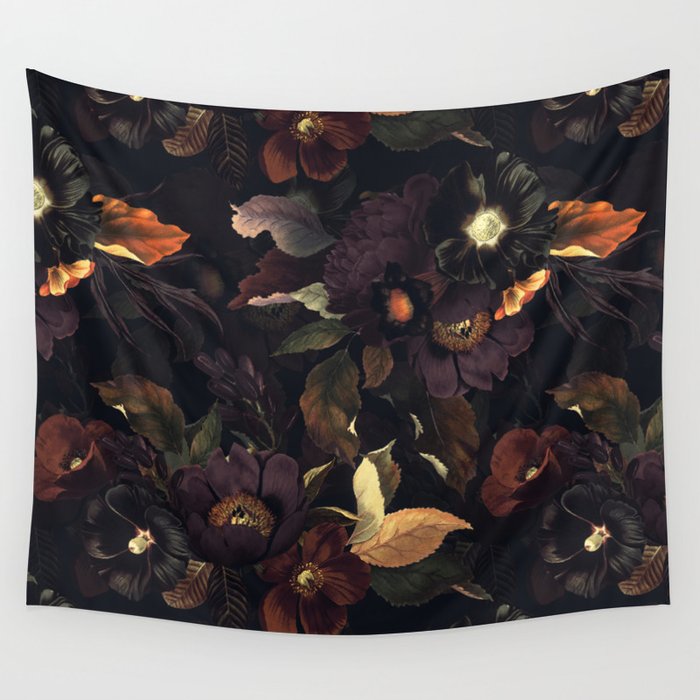 Vintage & Shabby Chic - Flowers at Night Wall Tapestry Gallery Image 4