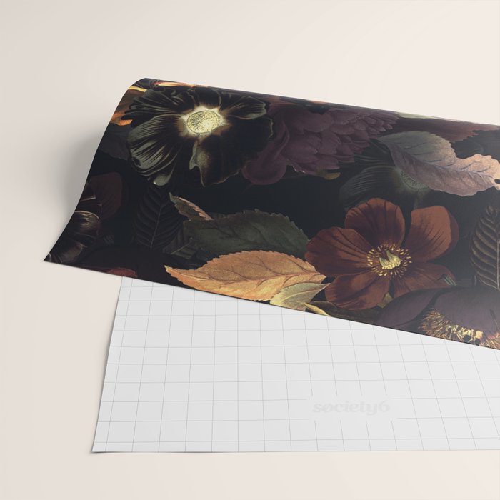Vintage & Shabby Chic - Flowers at Night Wrapping Paper Gallery Image 2