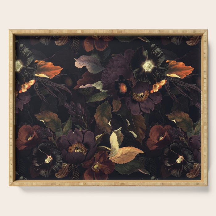 Vintage & Shabby Chic - Flowers at Night Serving Tray Gallery Image 1