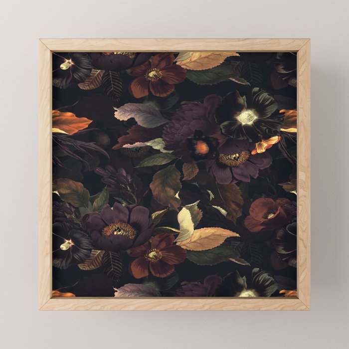 Vintage & Shabby Chic - Flowers at Night Mini Art Print Gallery Image 1