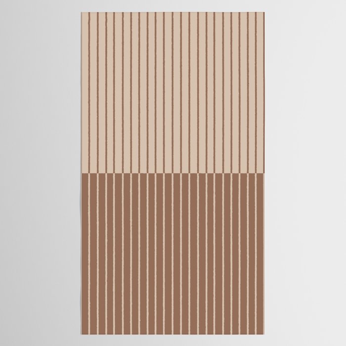 Color Block Lines XLII Coffee Creme Tablecloth Gallery Image 2