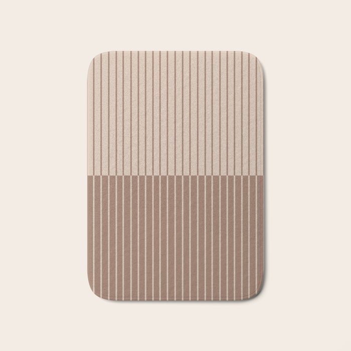 Color Block Lines XLII Coffee Creme Bath Mat Gallery Image 1