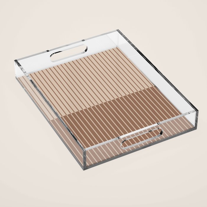 Color Block Lines XLII Coffee Creme Acrylic Tray Gallery Image 1
