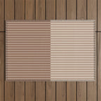 Color Block Lines XLII Coffee Creme Outdoor Rug Gallery Image 1