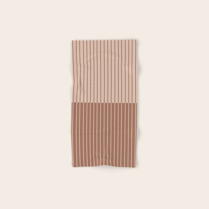 Color Block Lines XLII Coffee Creme Bath Towel Gallery Image 1
