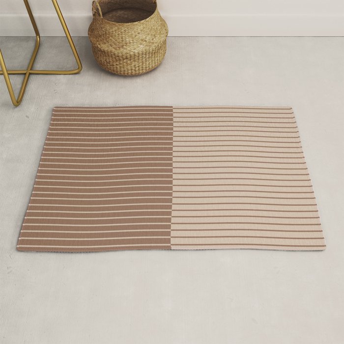Color Block Lines XLII Coffee Creme Rug Gallery Image 1