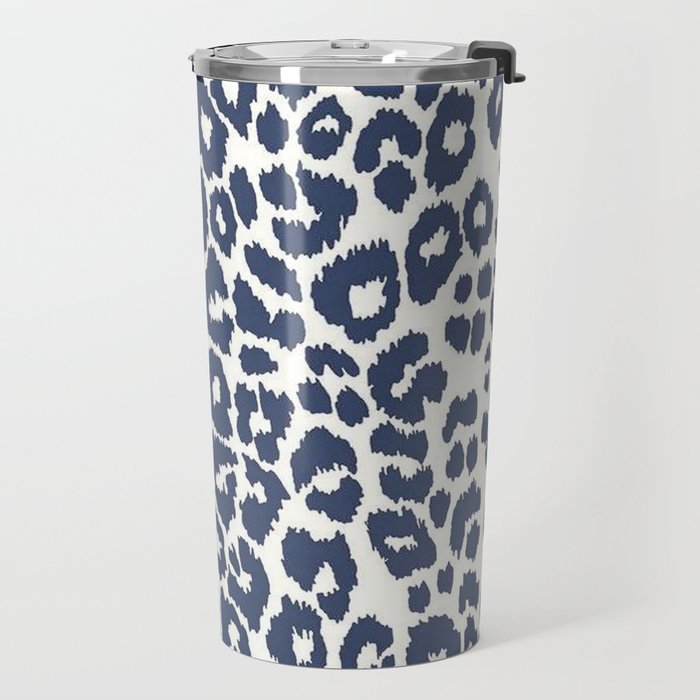 Ink Blue Leopard Print Travel Mug Gallery Image 2