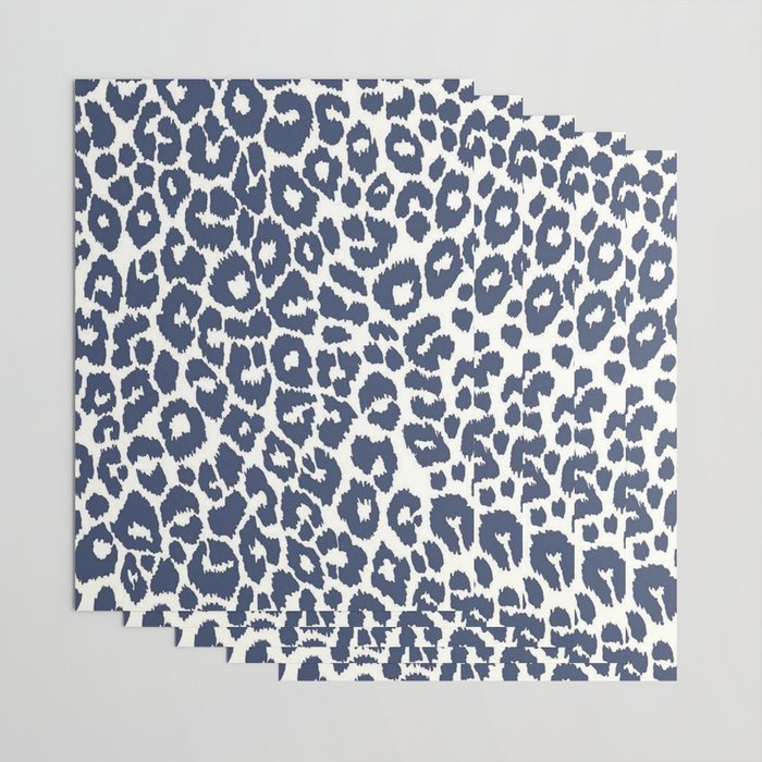 Ink Blue Leopard Print Wrapping Paper Gallery Image 3