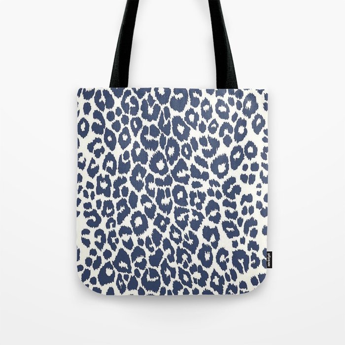 Ink Blue Leopard Print Tote Bag Gallery Image 1