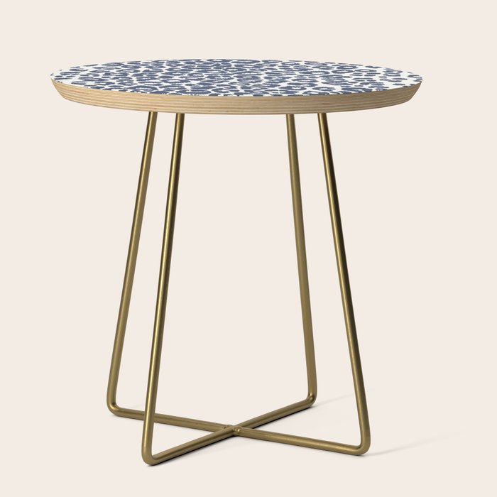 Ink Blue Leopard Print Side Table Gallery Image 1